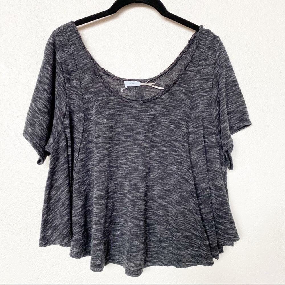 Kimchi Blue Dark Heather Grey Short Sleeve Swing Top Size Small